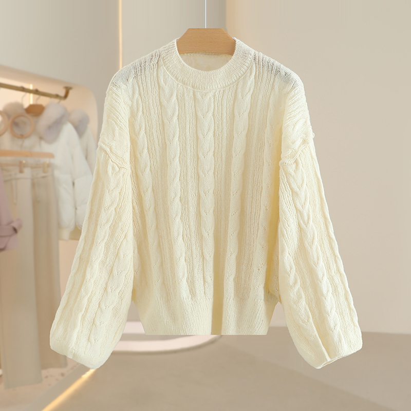 【纯jing】绵羊毛设计感软糯针织毛衫2024冬季商场撤柜折扣女装