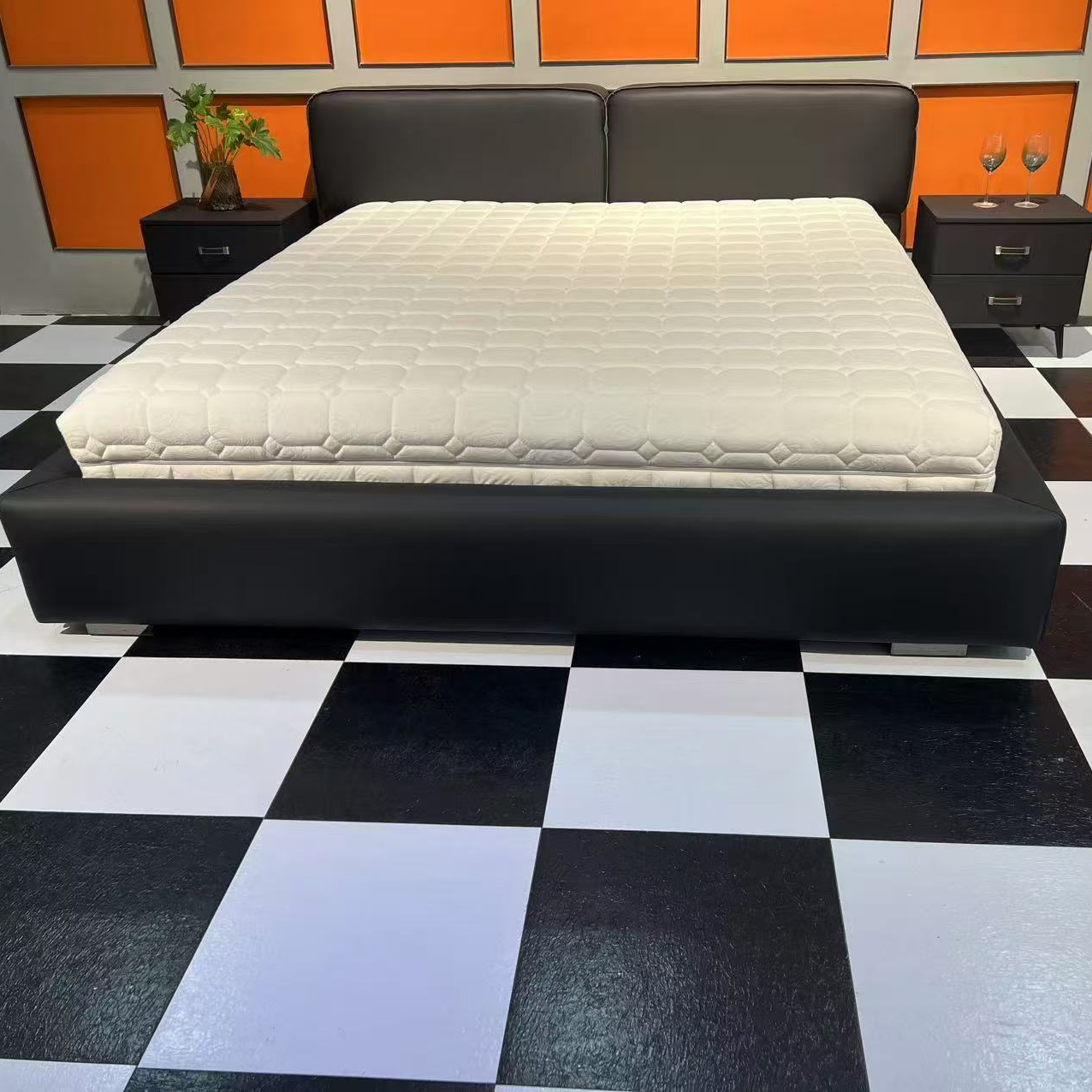 牛皮床时尚大床主卧