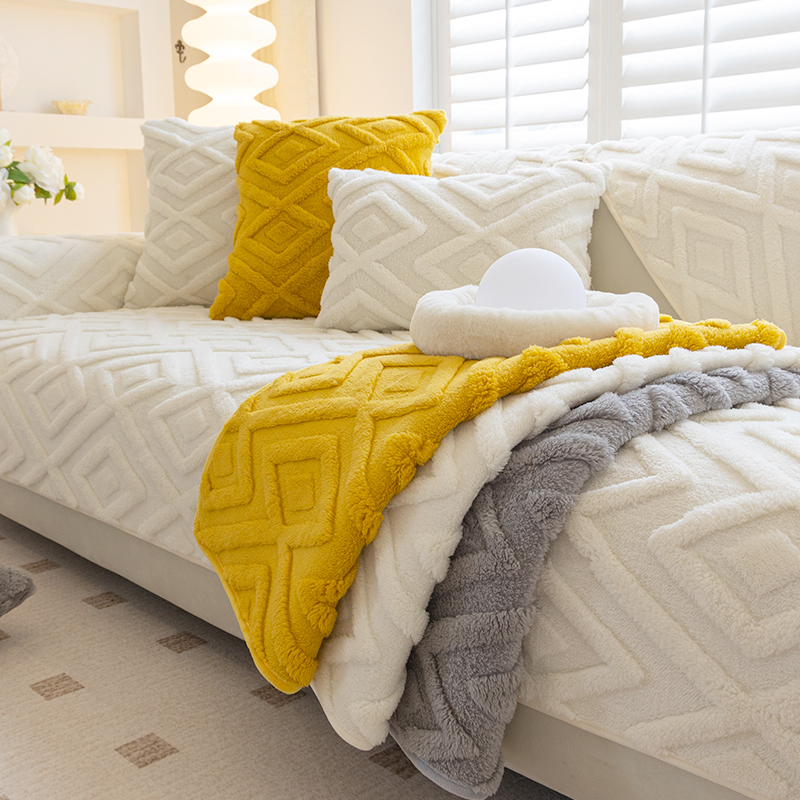 （深念）秋冬沙发坐垫子盖布毯防滑2024新款简约纯棉加厚盖布防猫抓