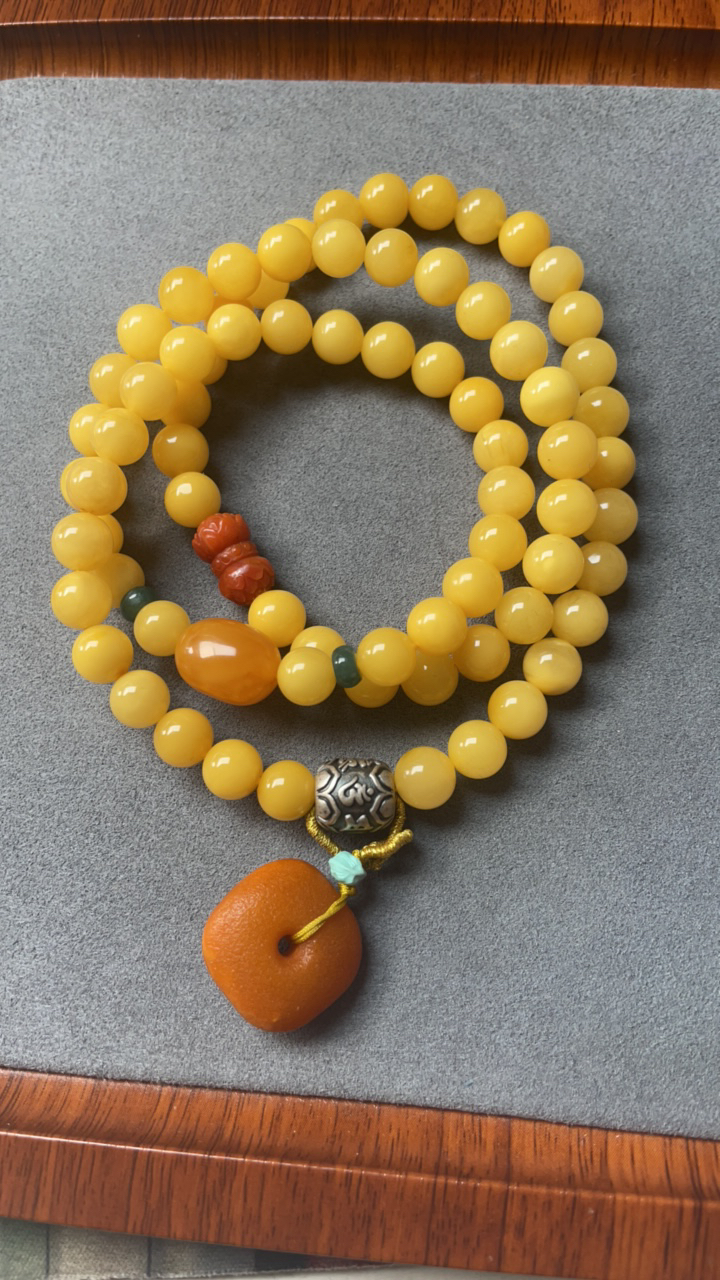 天然蜜蜡多圈手串