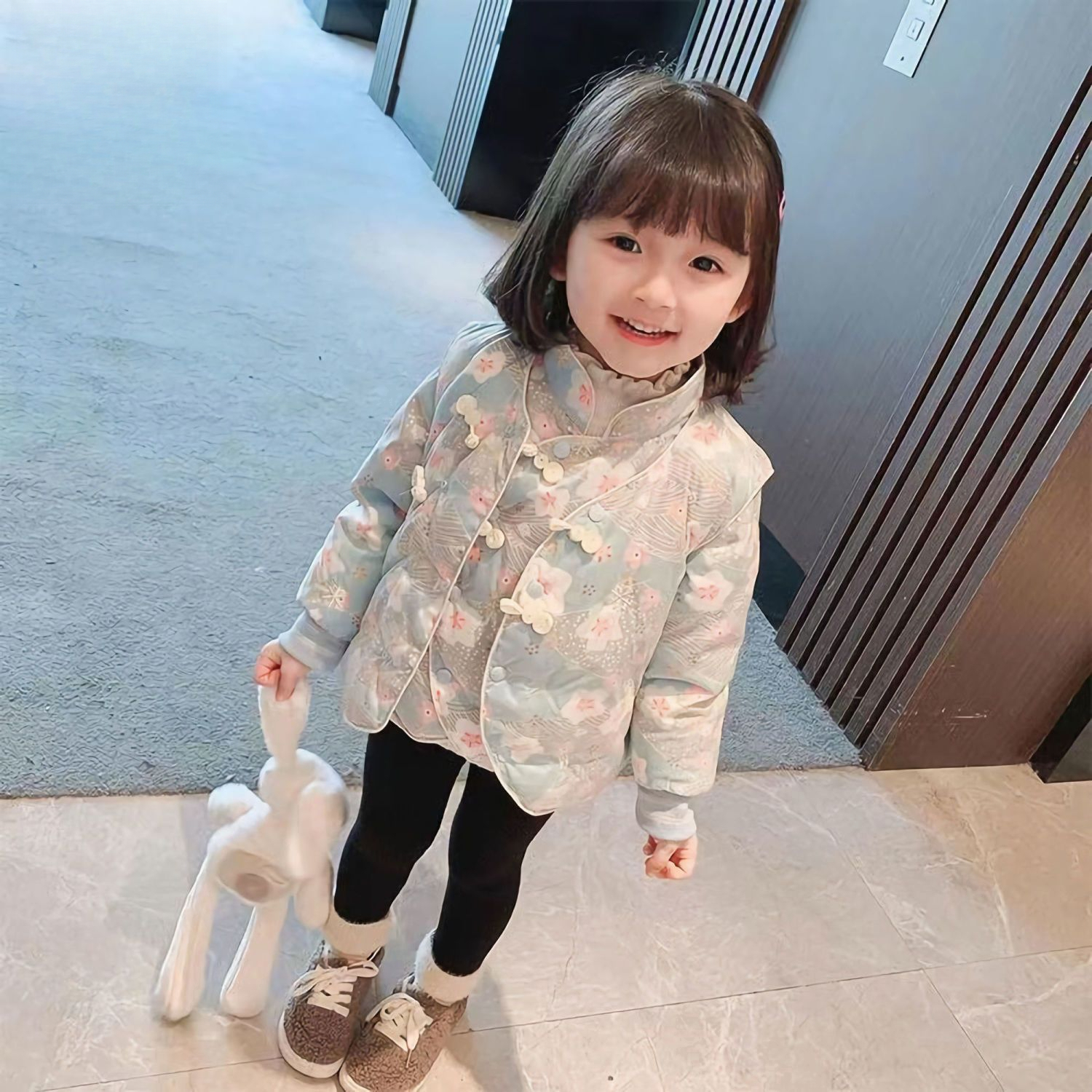 吗咔吧咔女童棉内胆23新款秋冬装小童宝宝保暖儿童中国风加厚棉衣