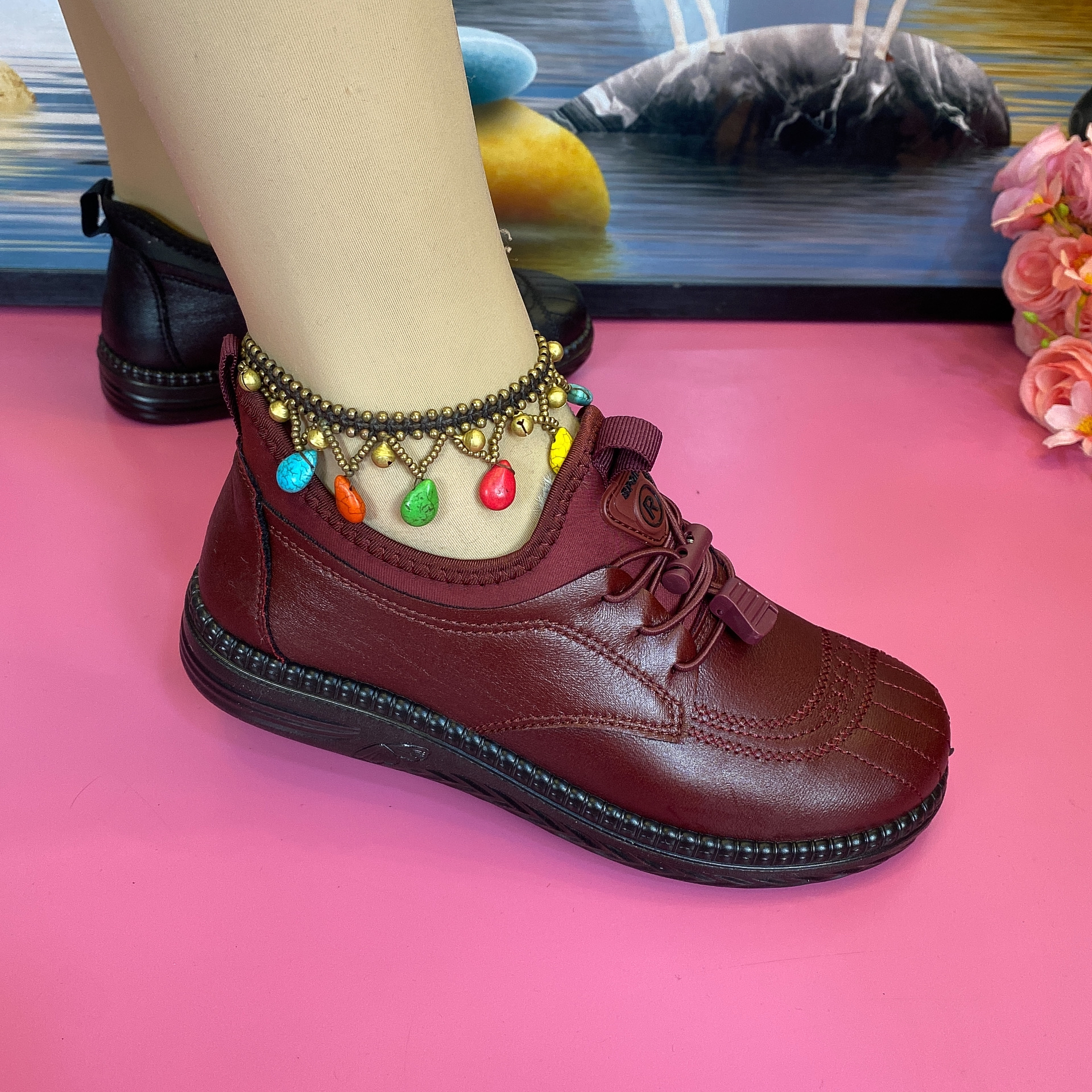 老北京新款加绒平底妈妈鞋棉鞋803