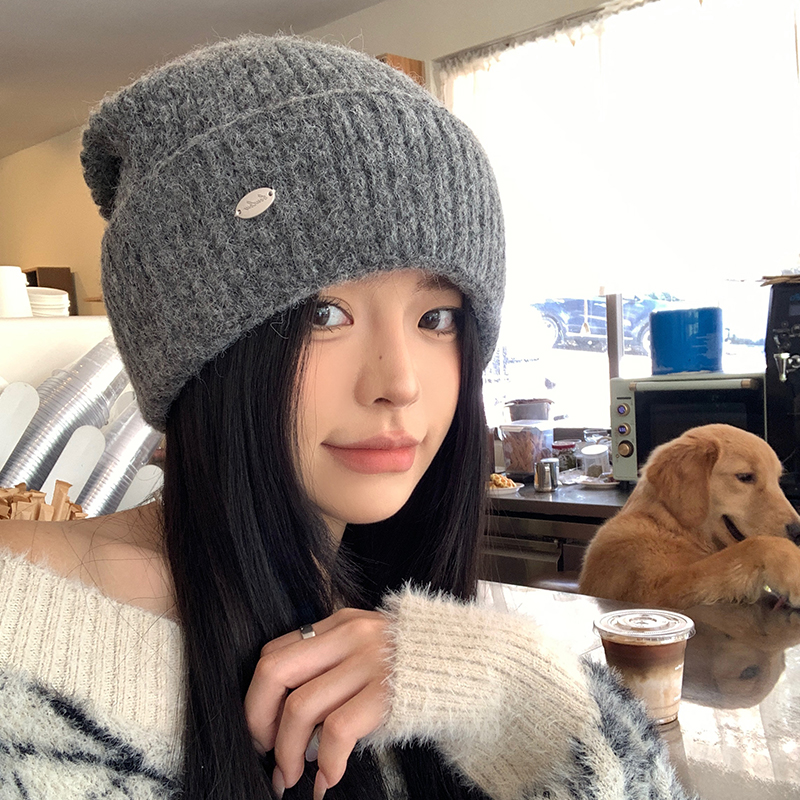 【后开叉堆堆帽】自带堆堆感帽子女针织帽女士秋冬百搭加厚显脸小