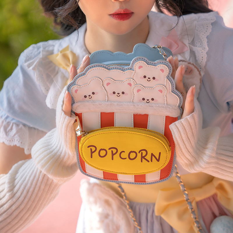 Banana&Guava原创设计lolita原创单肩斜挎包爆米花包-一桶爆米花