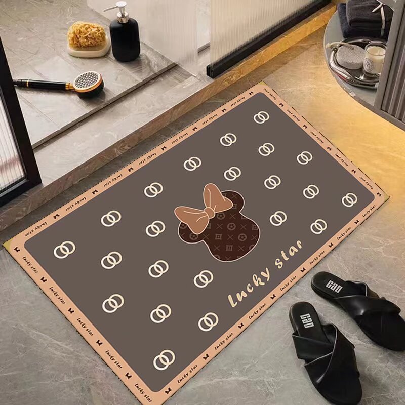 可裁剪硅藻泥防滑软地垫浴室门垫入户门家用吸水防滑橡胶底