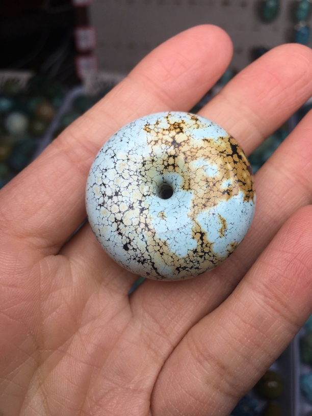 原矿绿松石平安扣克价40克重29.2