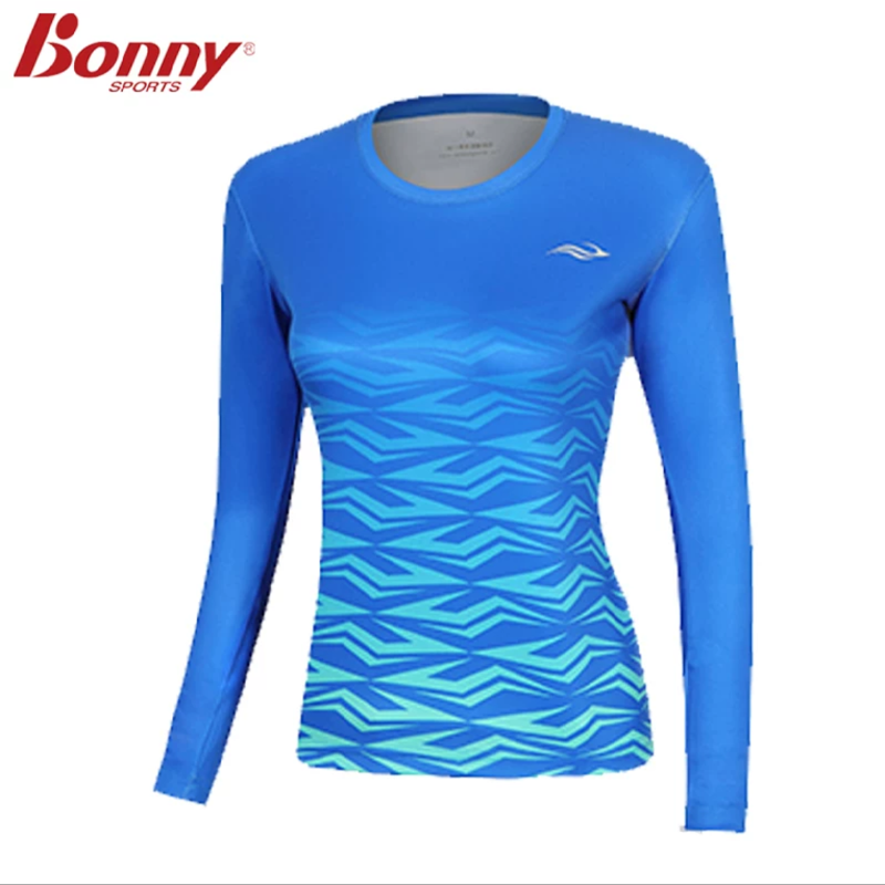 Bonny/波力特价正品波力Bonny羽毛球服男士女士长袖圆领T恤17090