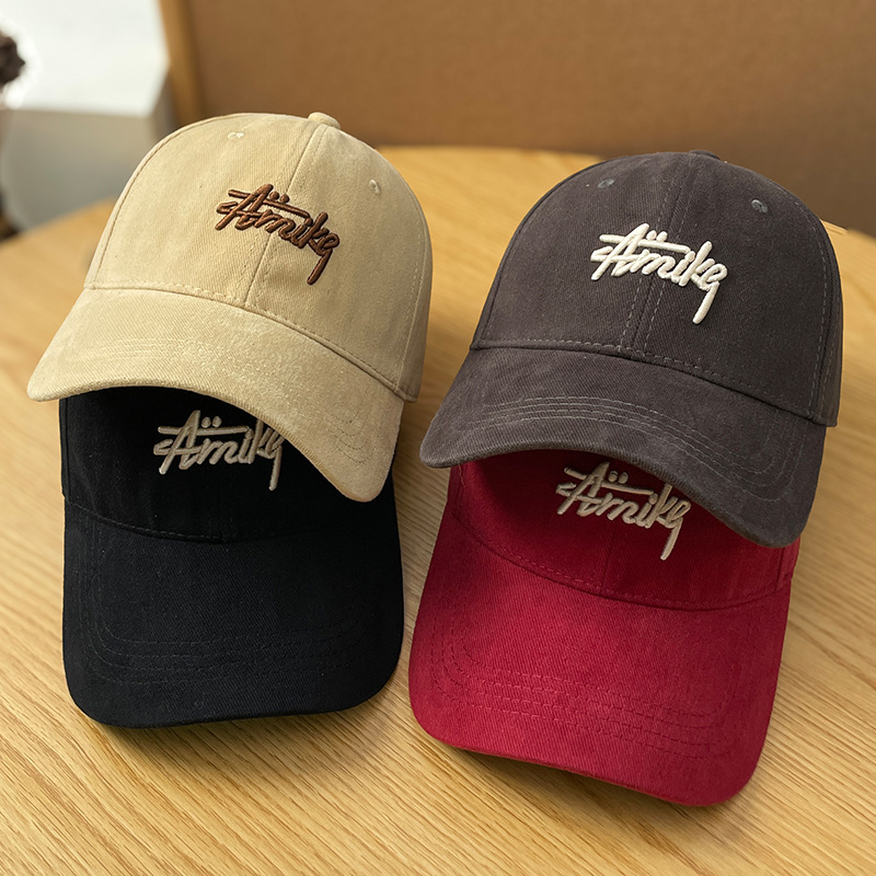 【加大款】刺绣字母鸭舌帽子女春秋季磨毛大头围百搭遮阳棒球帽男