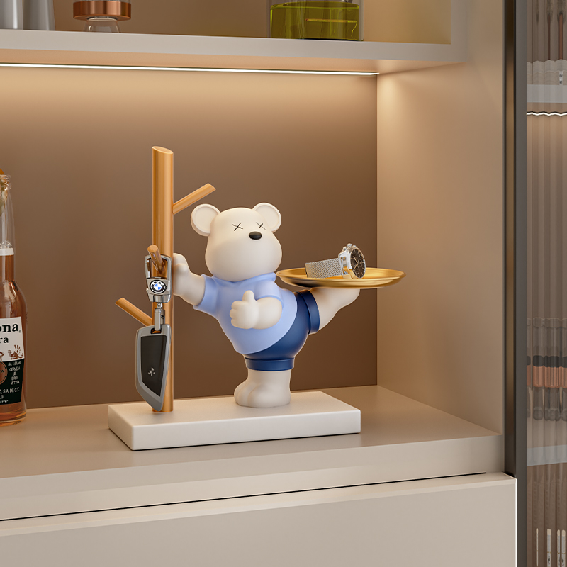 暴力熊入户门口玄关客厅高档收纳钥匙装饰品摆件小物件家居家乔迁