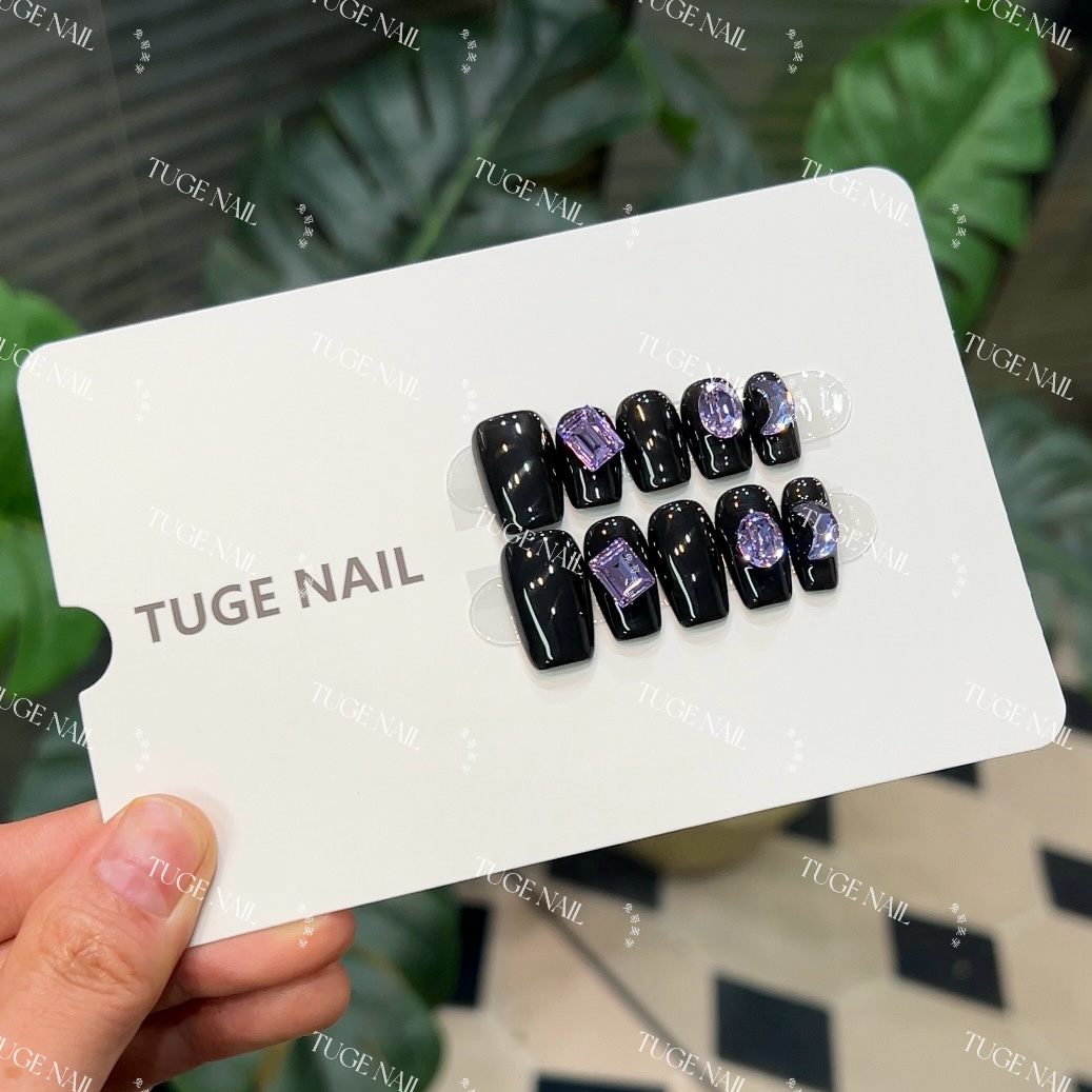 TugeNail“月光骑士”【施家全华】秋日纯色高级满钻设计穿戴甲-1166