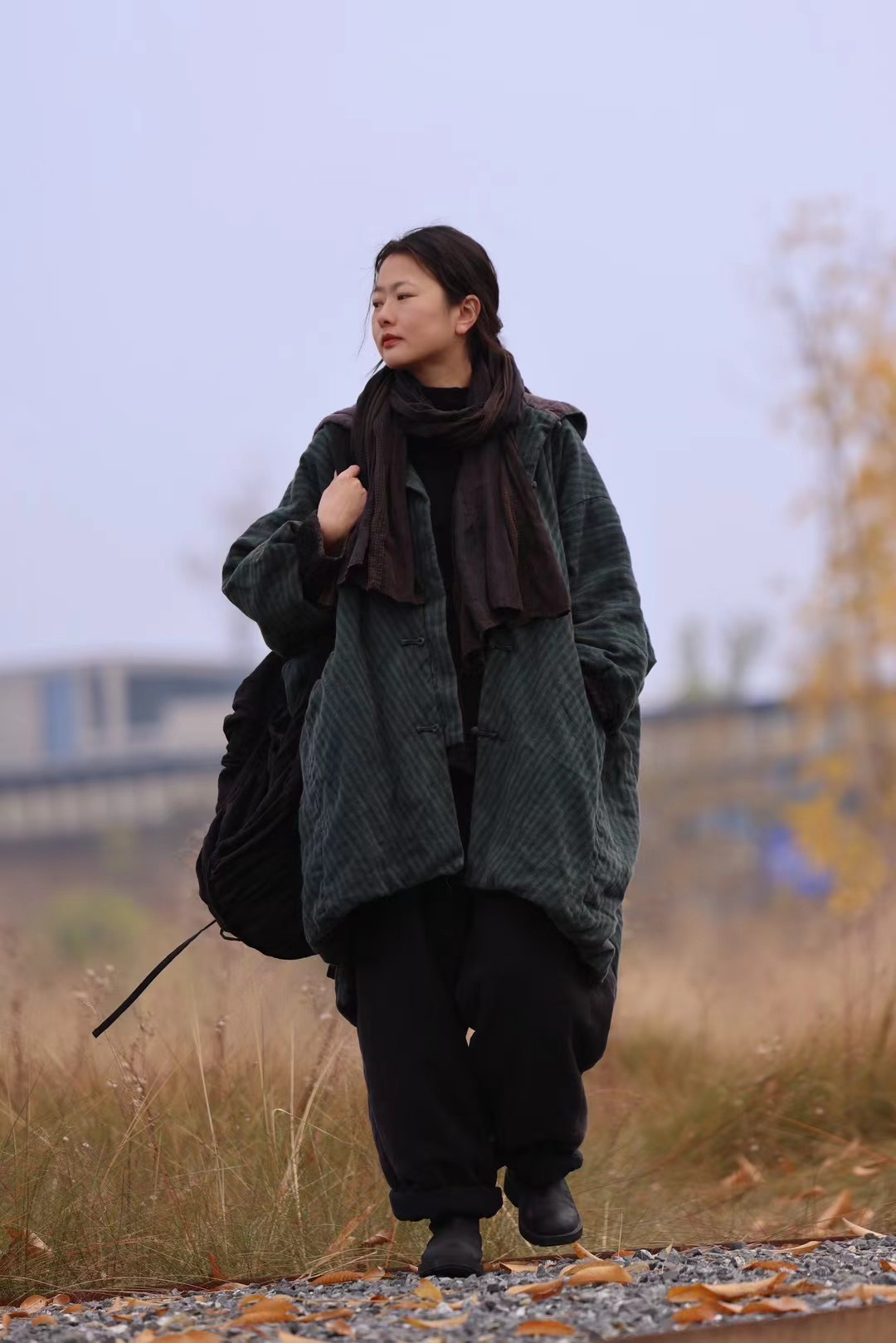 革会分享衣路家亚麻不规则棉袄均码