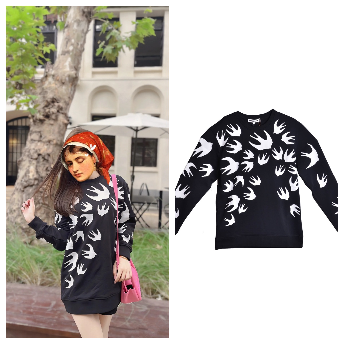 全新未使用 Alexander McQueen/亚历山大·麦昆 上衣卫衣黑色A2512