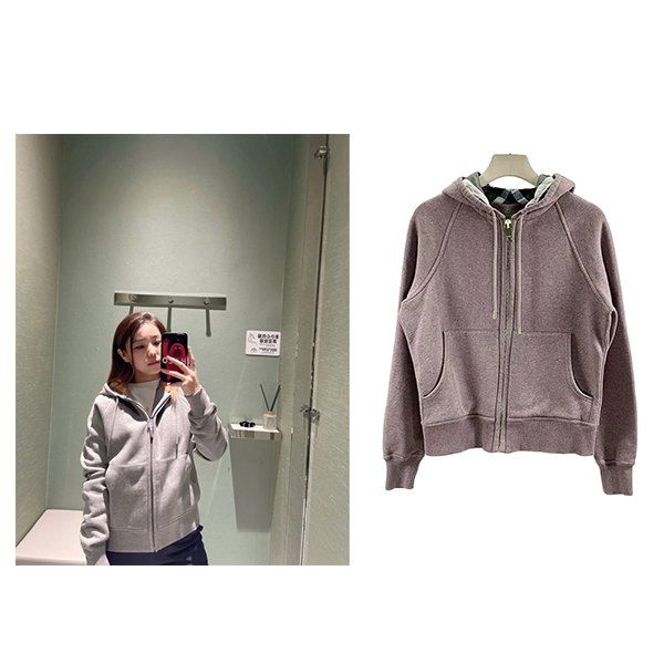 99新 BURBERRY/博柏利 短款时尚纯色连百搭帽外套运动 XS B1502  