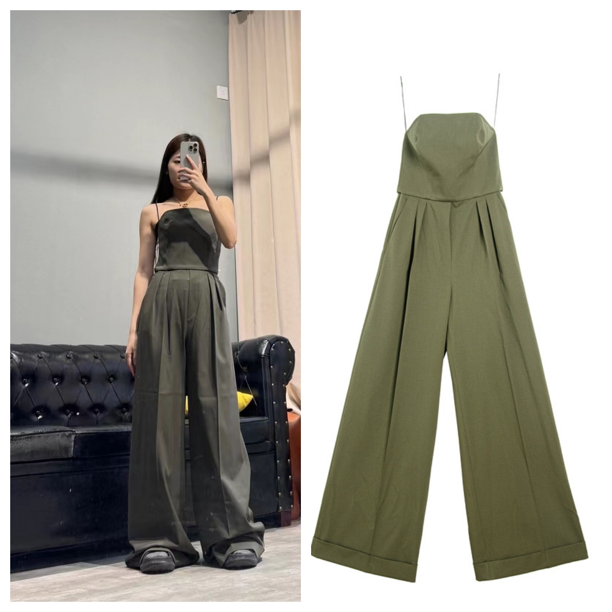 全新未使用 MaxMara 薄款宽松拖地时尚直筒显瘦连体裤垂感 M2101