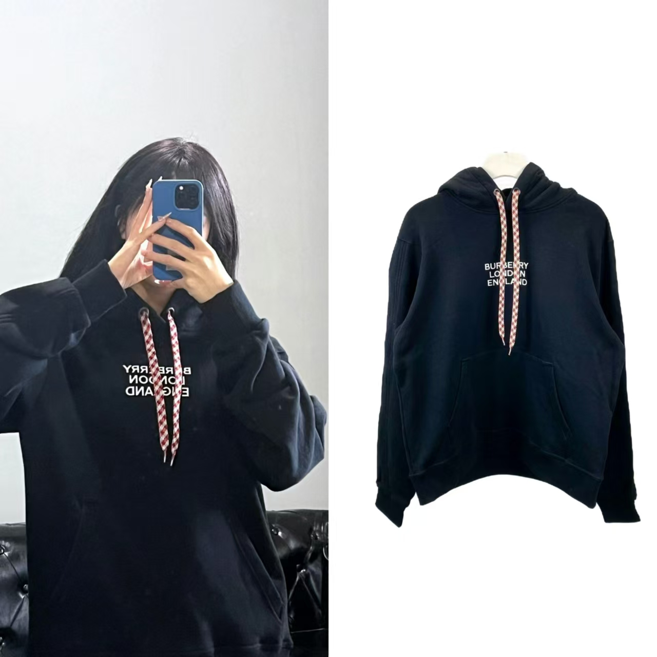 99新 BURBERRY/博柏利 时尚休闲连帽卫衣男款女款潮流尺码L B1205