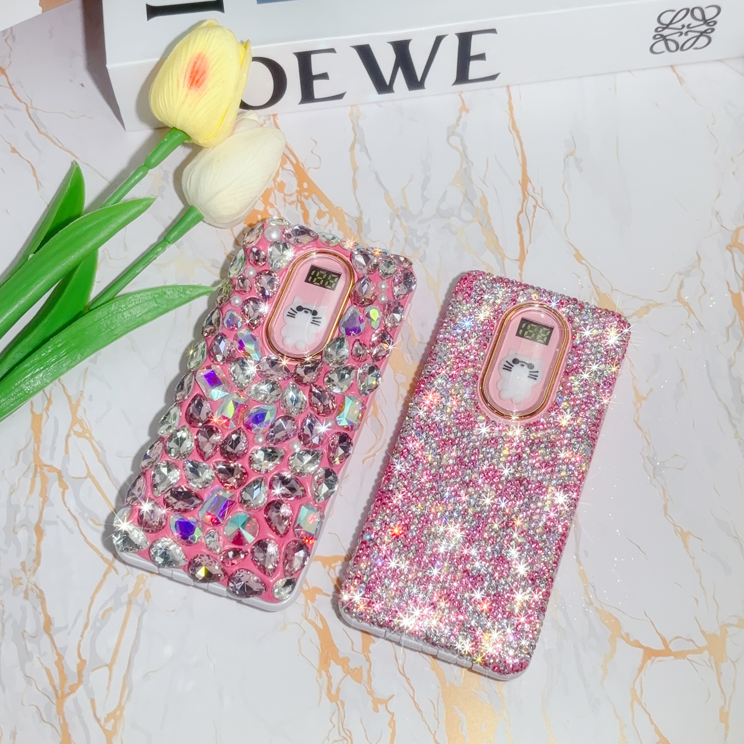 镶钻大容量便捷充电宝移动电源安卓20000Ah小巧快充电宝 通用女款