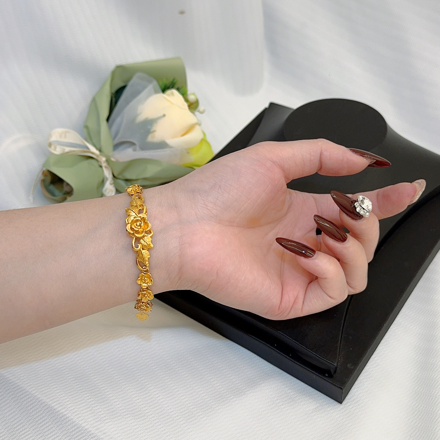 如懿恋 合金手链 【花朵手链】时尚复古大气高贵优雅轻奢显气质