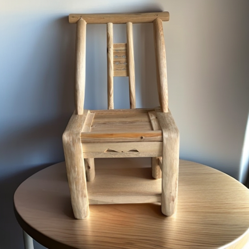 松木实木白胚靠背椅手工制作椅子家用客厅茶椅餐椅新中式官帽椅