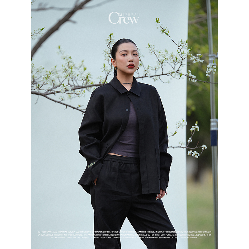 顽童MJFRESH CREW系列春夏潮流休闲复古格纹衬衫外套西裤套装