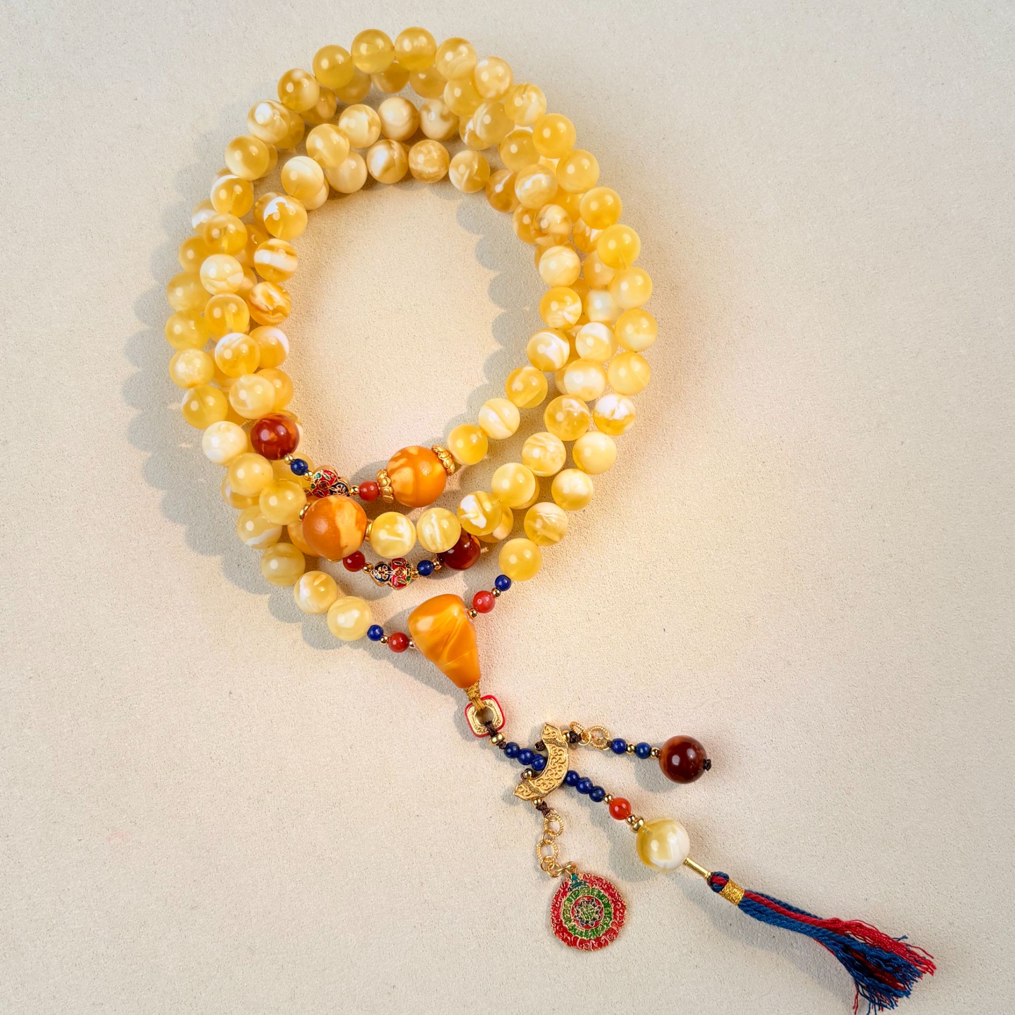 【Y】ZX105512金妖白108毛衣链diy南红&青金石8-11mm+