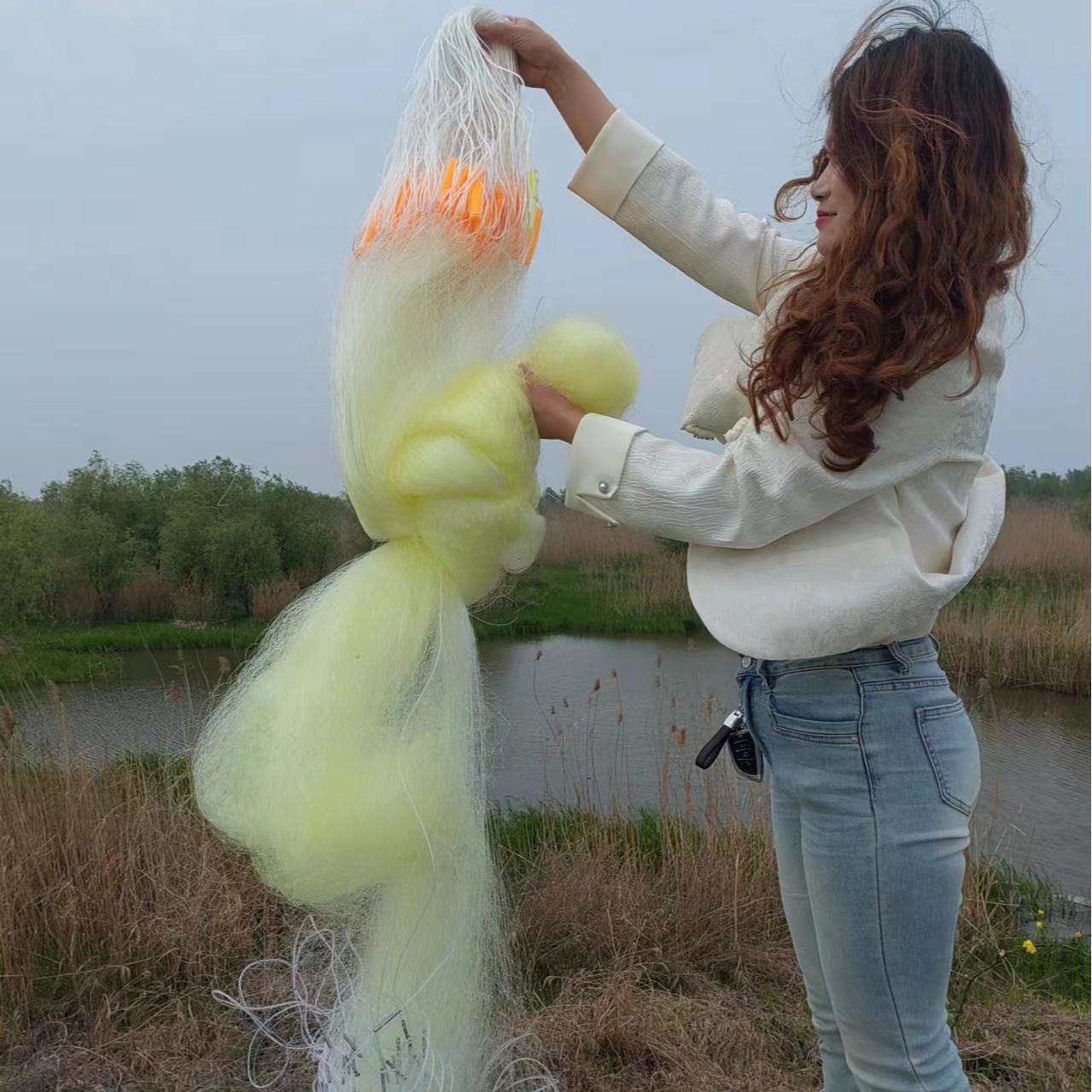 新款机器施压网坠不缠网不挂网三层渔网好收好放