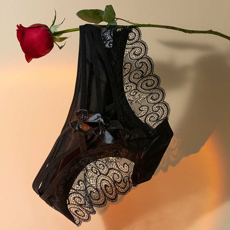 女生季~法式浪漫蕾丝内裤女款2024新款舒适包臀薄款纯欲三角短裤 