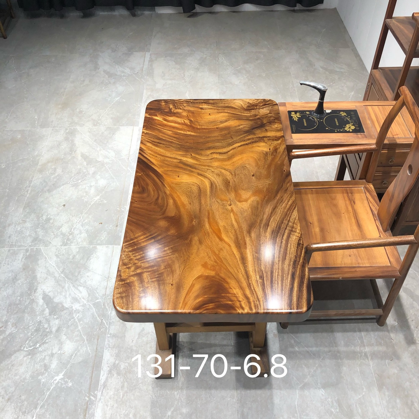 胡桃木实木大板桌131-70-6.8茶桌书桌办公桌电脑桌画案原木新中式