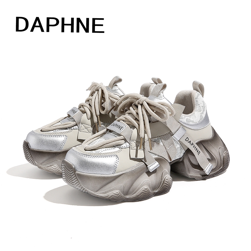 Daphne/达芙妮2025秋冬爆款厚底增高老爹鞋低帮浅口时尚百搭女鞋