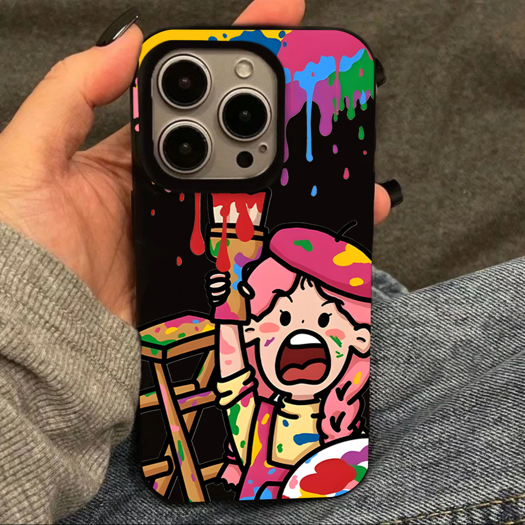 BANCA彩色涂鸦画家适用iPhone15/14promax手机壳11苹果13/12软套