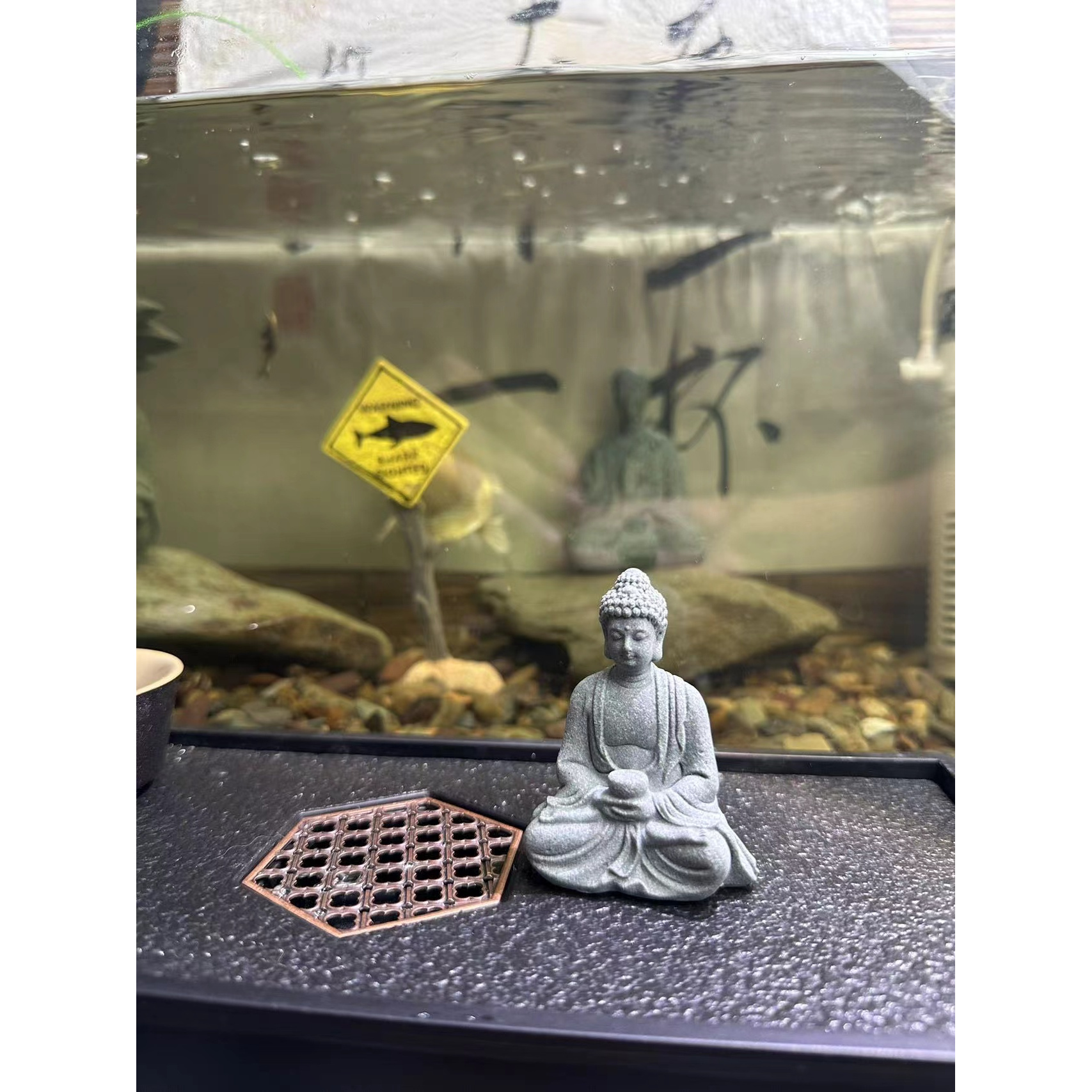 (释迦牟尼)摆件茶宠造景青砂石手工创意中式禅意雕刻复古书房茶室