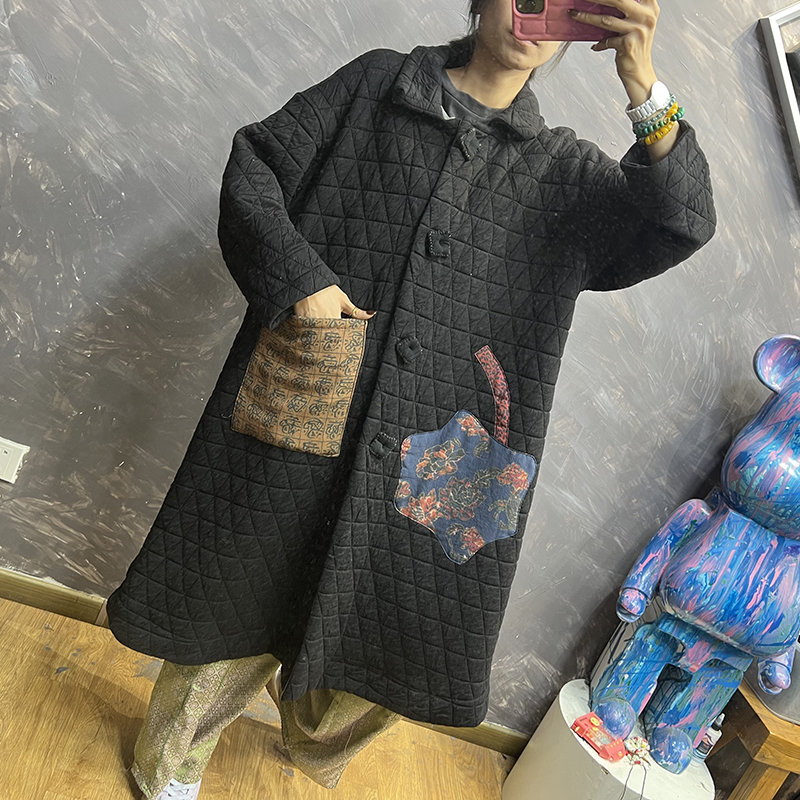 念北穿搭宽松文艺保暖冬季中长款外套W