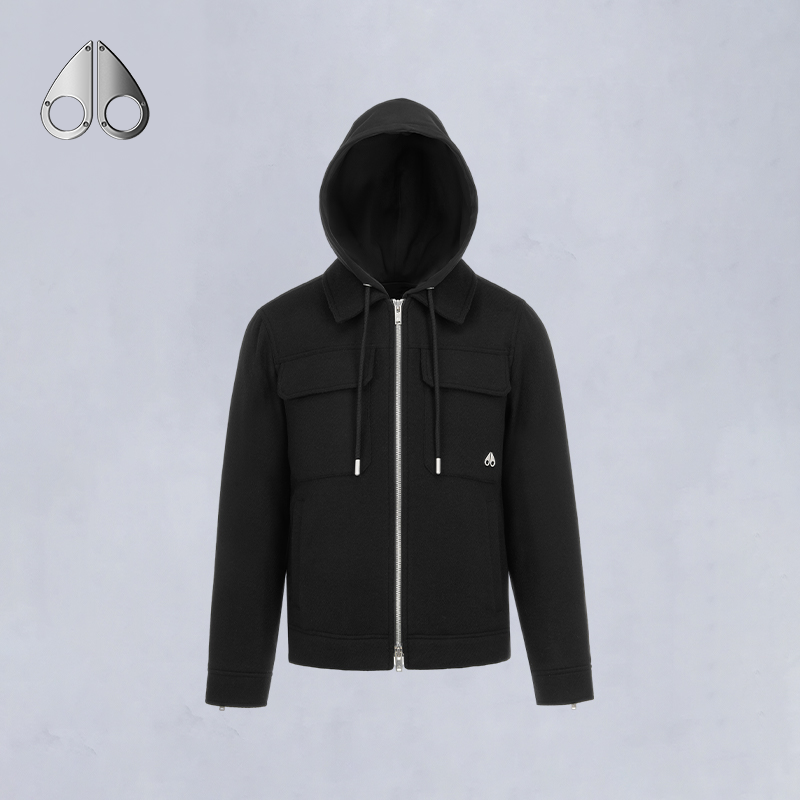 MOOSE KNUCKLES 男小剪刀假两件绵羊毛连帽卫衣M34MW407