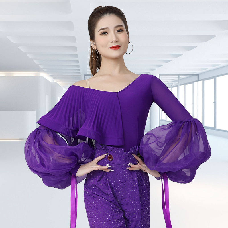 品牌国标舞女上衣连体舞衣气质舞服2025新款拉丁高级练功服摩登服
