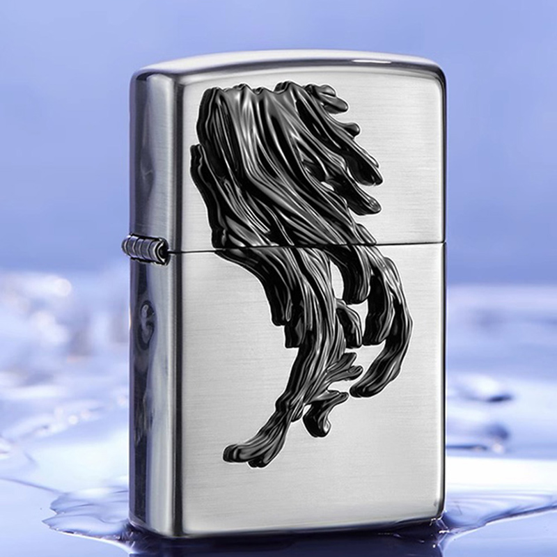Zippo打火机官方正品煤油打火机防风 个性徽章若水生日礼物送男友