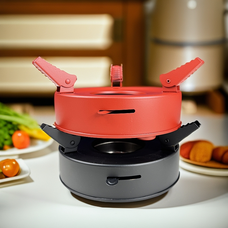 红色不锈钢宫廷小火炉风户手工酒精炉家用小型便携式圆形加热