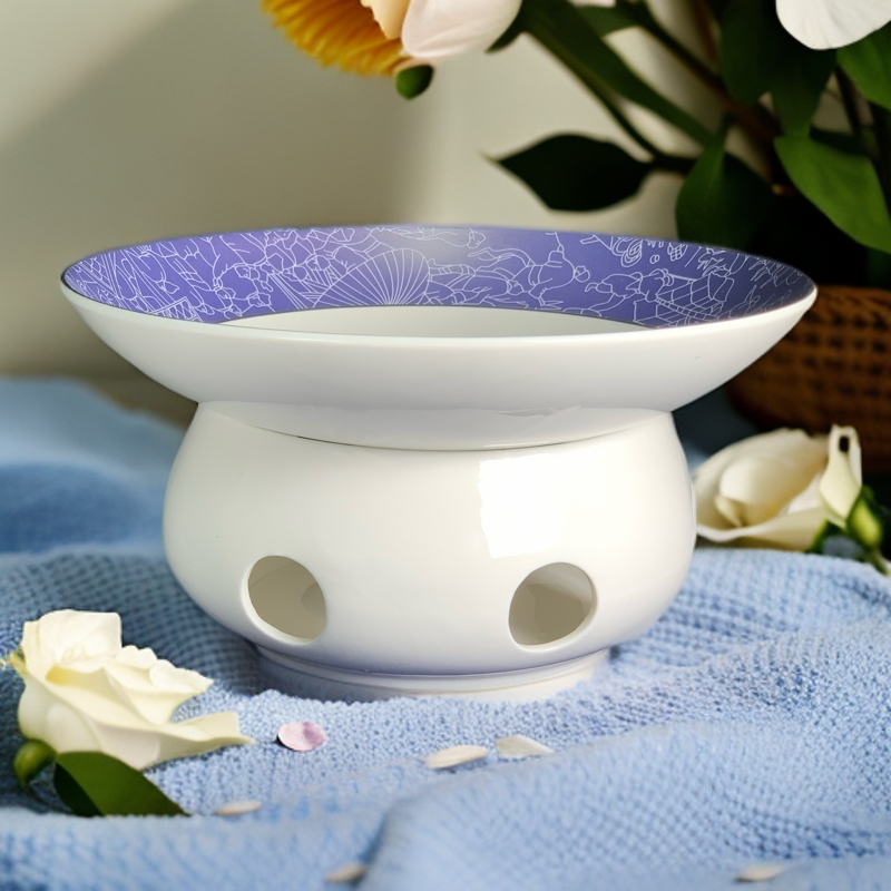 清明上河图小脚汤碗日式保温明炉创意家用陶瓷中式手绘手工瓷碗