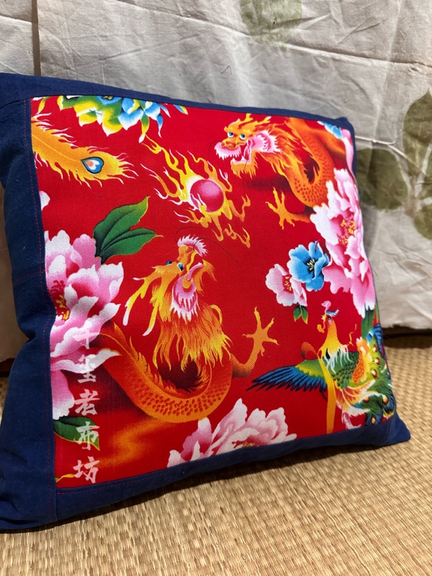 【龙·】拼布抱枕，复古家居靠垫 |，纯手工国风抱枕 