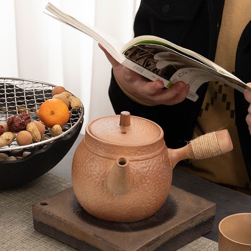 围炉煮茶茶壶家用室内大容量碳烤烤奶老式陶土特价陶瓷煮茶壶户外