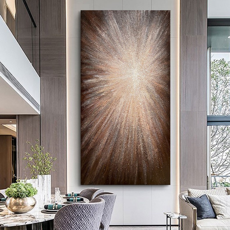 FLD.原创手绘油画《光》现代轻奢大幅高端肌理现代客厅玄关抽象挂画