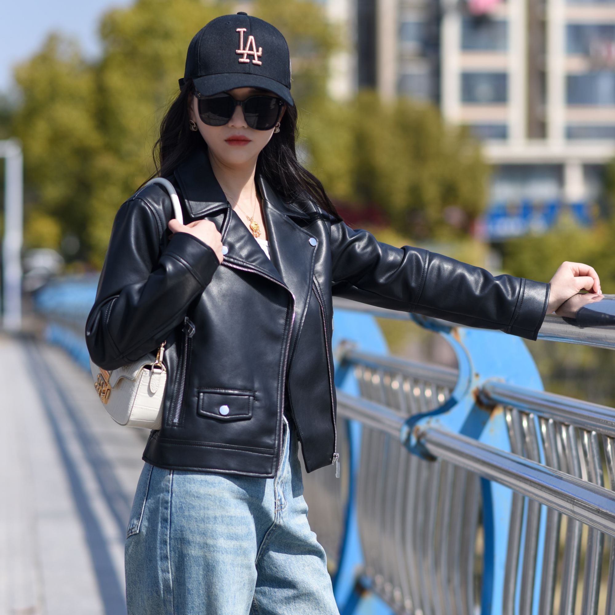 春季皮衣女短款修身显瘦机车服小个子女款皮夹克百搭外套潮018