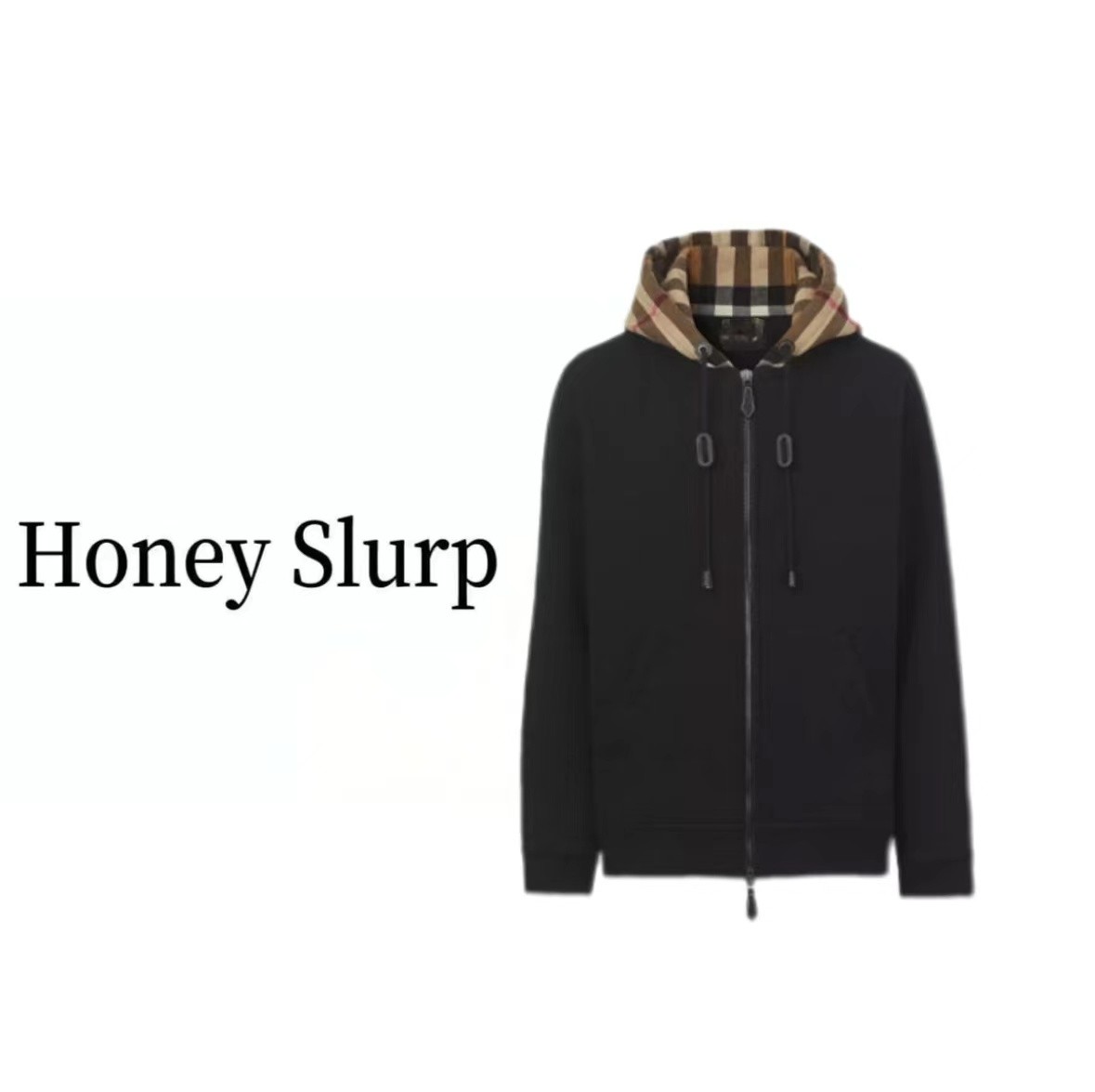 【小老板专享2185】Honey Slurp春秋格纹拼接套头卫衣外套