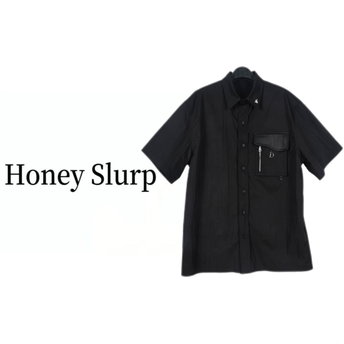 【MM专享1259】Honey Slurp蜜蜂刺绣衬衫设计师短袖休闲夏季时尚1