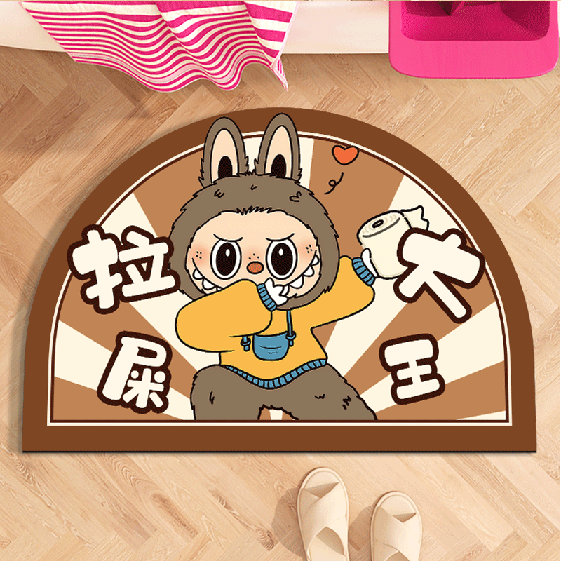 LABUBU浴室吸水地垫可爱卡通卫浴地毯家用卫生间进门防滑速干脚垫