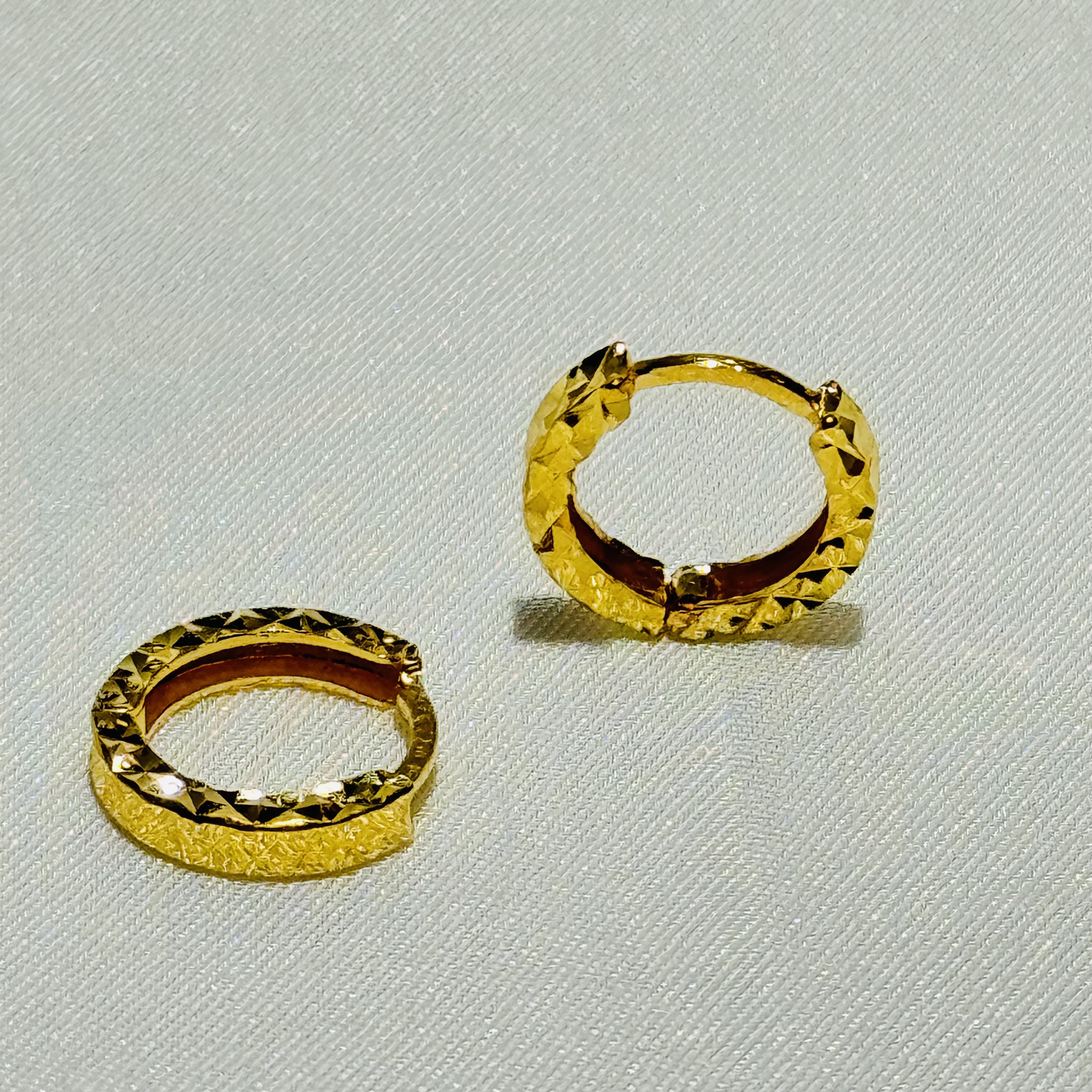 黄金足金999闪耀满天星碎碎冰耳扣耳环
