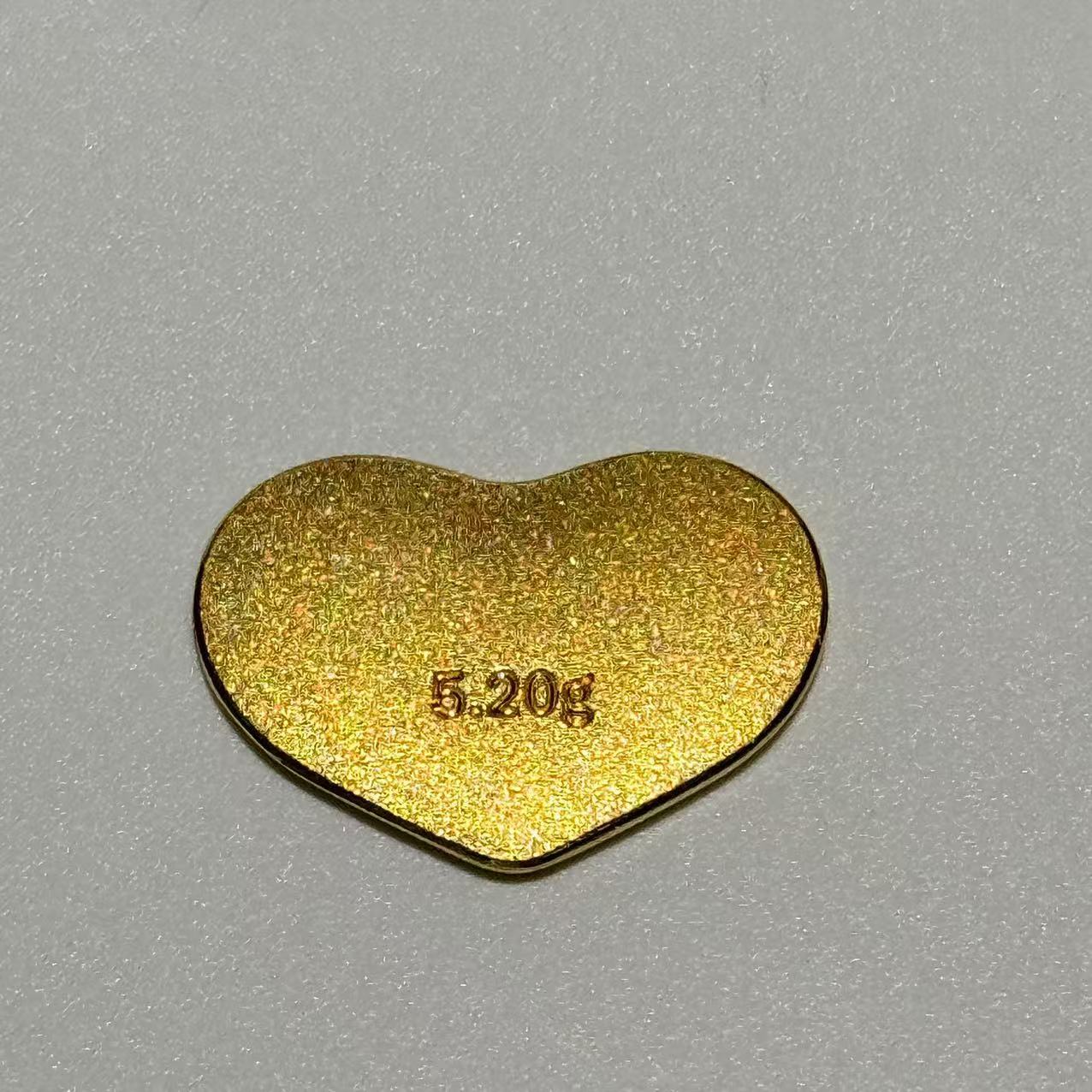 黄金足金999实心爱心520金条金牌