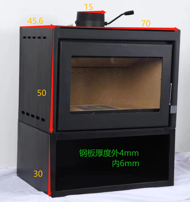 新型70供暖真火燃木取暖壁炉【全套配件】