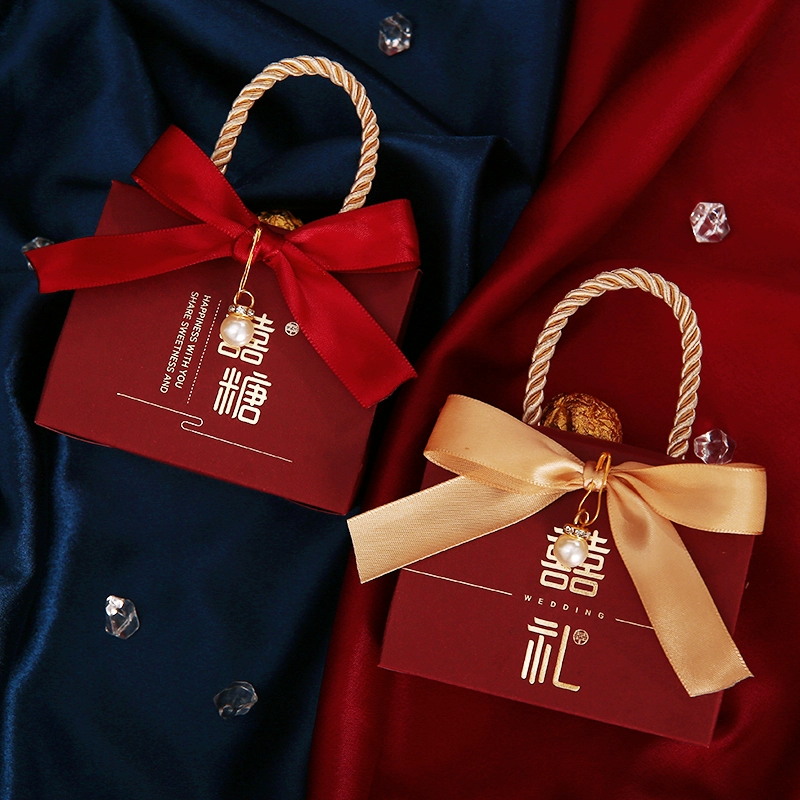 糖盒结婚婚礼专用喜糖盒子手提式礼盒装糖果包装盒纸盒空盒喜糖袋