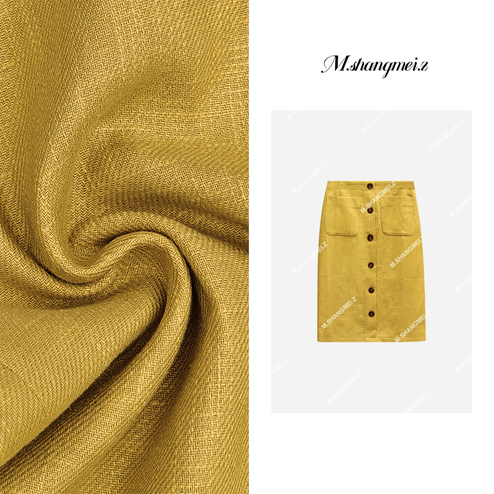 M.SHANGMEI.Z/沐熙美大哥夏季气质时尚开叉百搭显瘦半身裙X050501