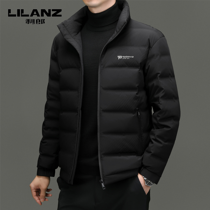 利郞官方正品羽绒服男士白鸭绒冬季新款加厚保暖轻薄款休闲立领外