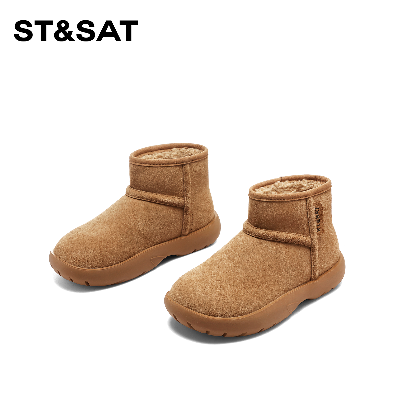 St&Sat/星期六厚底雪地靴2024年秋冬新款加绒保暖休闲短靴棉鞋